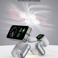 Caricabatterie wireless magnetico D6 3-in-1 a forma di cane robot per iPhone, Apple Watch e AirPods - Bianco
