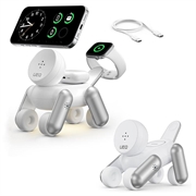 Caricabatterie wireless magnetico D6 3-in-1 a forma di cane robot per iPhone, Apple Watch e AirPods