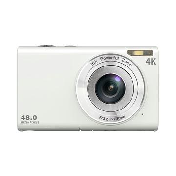 DC402-AF 4K Kids 48MP Digital Camera Auto Focus 16X Digital Zoom Vlogging Camera for Teens - Bianco