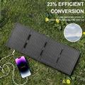 Pannello solare pieghevole DE-60 da 60W con caricabatterie per escursioni con lo zaino, trekking e campeggio - Nero