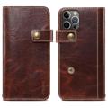 Custodia in Pelle Portafoglio Denior Vintage Series per iPhone 14 Pro - Marrone