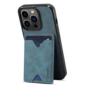 Custodia in TPU Denior Cavalletto Porta Carte per iPhone 14 Pro - Blu