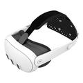 DEVASO Cinghia per la testa compatibile con l'auricolare VR Meta Quest 3 Cinghia regolabile versione 2.0, bianco