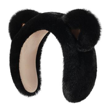 DEZ45 Fascia / paraorecchie invernale in peluche con orecchie d\'orso