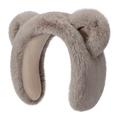 DEZ45 Fascia / paraorecchie invernale in peluche con orecchie d'orso - Grigio