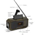 Radio di emergenza solare DF-570 con manovella e power bank da 5000mAh - Verde oliva