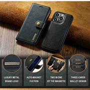 Custodia a Portafoglio Staccabile DG.Ming per iPhone 15 Pro Max - Nera