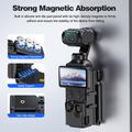 Supporto magnetico multifunzionale per DJI Osmo Pocket 4 - Filettatura da 1/4" - Nero