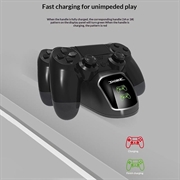 DOBE TP4-889 Dock di ricarica Base di ricarica a doppio supporto per controller PS4 / PS4 Slim / PS4 Pro Dualshock