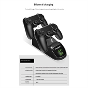 DOBE TP4-889 Dock di ricarica Base di ricarica a doppio supporto per controller PS4 / PS4 Slim / PS4 Pro Dualshock