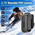 DV200 2.7K action cam con clip da cappello e controllo tramite app - Nero
