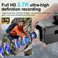 DV200 2.7K action cam con clip da cappello e controllo tramite app - Nero