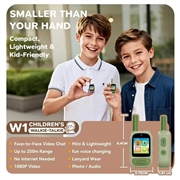 Walkie-talkie video per bambini DW1 con lettore MP3 - 2 pezzi - Viola / Verde