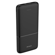 Power bank Deltaco da 10000mAh con ricarica rapida - Nero