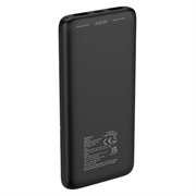 Power bank Deltaco da 10000mAh con ricarica rapida - Nero