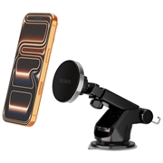 Caricabatterie/supporto magnetico wireless per auto Deltaco doppio supporto - Qi2, 15W - Nero