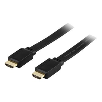 Cavo HDMI piatto ad alta velocità Deltaco con Ethernet - 0,5 m - Nero