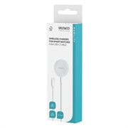 Caricabatterie wireless magnetico Deltaco per Apple Watch/Samsung Galaxy Watch - Bianco