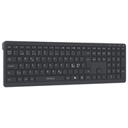Tastiera wireless Deltaco TB-907 a forbice full-size con tasto AI - Layout nordico - Grigio scuro