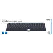 Tastiera wireless Deltaco TB-907 a forbice full-size con tasto AI - Layout nordico - Grigio scuro