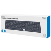 Tastiera wireless Deltaco TB-907 a forbice full-size con tasto AI - Layout nordico - Grigio scuro