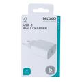 Caricabatterie da parete USB-C Deltaco con Power Delivery - 20W - Bianco
