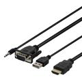 Cavo adattatore da VGA a HDMI con audio - 1 m - Nero