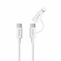 Cavo USB-C Devia EC404 Smart 2-in-1 per ricarica rapida/trasferimento dati - 1.2m - Bianco