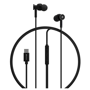 Auricolari USB-C cablati in metallo Devia M1 - Nero
