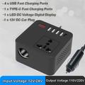 Inverter per auto con display digitale / Convertitore da CC a CA - 150W - Nero