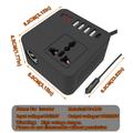 Inverter per auto con display digitale / Convertitore da CC a CA - 150W - Nero