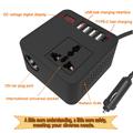 Inverter per auto con display digitale / Convertitore da CC a CA - 150W - Nero