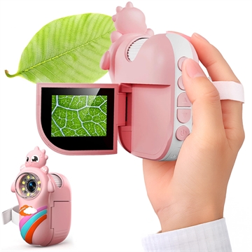 Microscopio portatile per bambini Dinosauro - Rosa