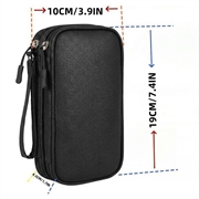 Borsa portaoggetti a doppio scomparto per dispositivi elettronici da viaggio - Nera