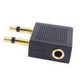 Adattatore doppio per cuffie da aereo da 3.5mm con connettori placcati in oro