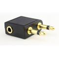 Adattatore doppio per cuffie da aereo da 3.5mm con connettori placcati in oro