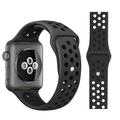 Cinturino sportivo in silicone Dual-Color Apple Watch Series 9/8/SE (2022)/7/SE/6/5/4/3/2/1 - Nero