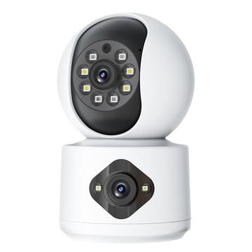 Telecamera di sicurezza WiFi a doppio obiettivo da 4 MP con tracciamento a 360 e audio bidirezionale