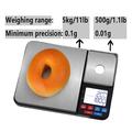 Bilancia da cucina digitale a doppia piattaforma con display a LED - 5kg/0.01g