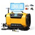Compressore d\'aria a doppia alimentazione con display LCD e luce LED - 150 PSI/10.3 bar - Giallo