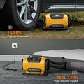 Compressore d\'aria a doppia alimentazione con display LCD e luce LED - 150 PSI/10.3 bar - Giallo