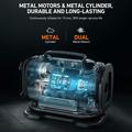 Compressore d\'aria a doppia alimentazione con display LCD e luce LED - 150 PSI/10.3 bar - Giallo