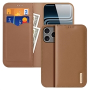 Custodia in Pelle a Portafoglio iPhone 18 Pro Dux Ducis Hivo - Marrone