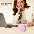 Portacarte magnetico con blocco RFID e supporto Dux Ducis Papo - Compatibile con MagSafe - Rosa