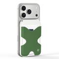 Portacarte magnetico con blocco RFID e supporto Dux Ducis Papo - Compatibile con MagSafe - Bianco / Verde