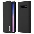 Custodia a Portafoglio in Pelle Dux Ducis Wish per Samsung Galaxy S10 - Nera