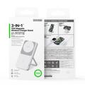 Stazione di ricarica wireless magnetica 3 in 1 Duzzona W19 da 15W - Compatibile con MagSafe - Bianca