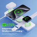 Stazione di ricarica wireless magnetica 3 in 1 Duzzona W19 da 15W - Compatibile con MagSafe - Bianca