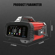 Caricabatterie automatico E-FAST TK-2500 - 25A - Lioni, LiFePO4, AGM GEL, Piombo-acido, 12V/24V - Nero / Rosso