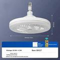 Lampada con ventilatore da soffitto E27 con telecomando - Bianca